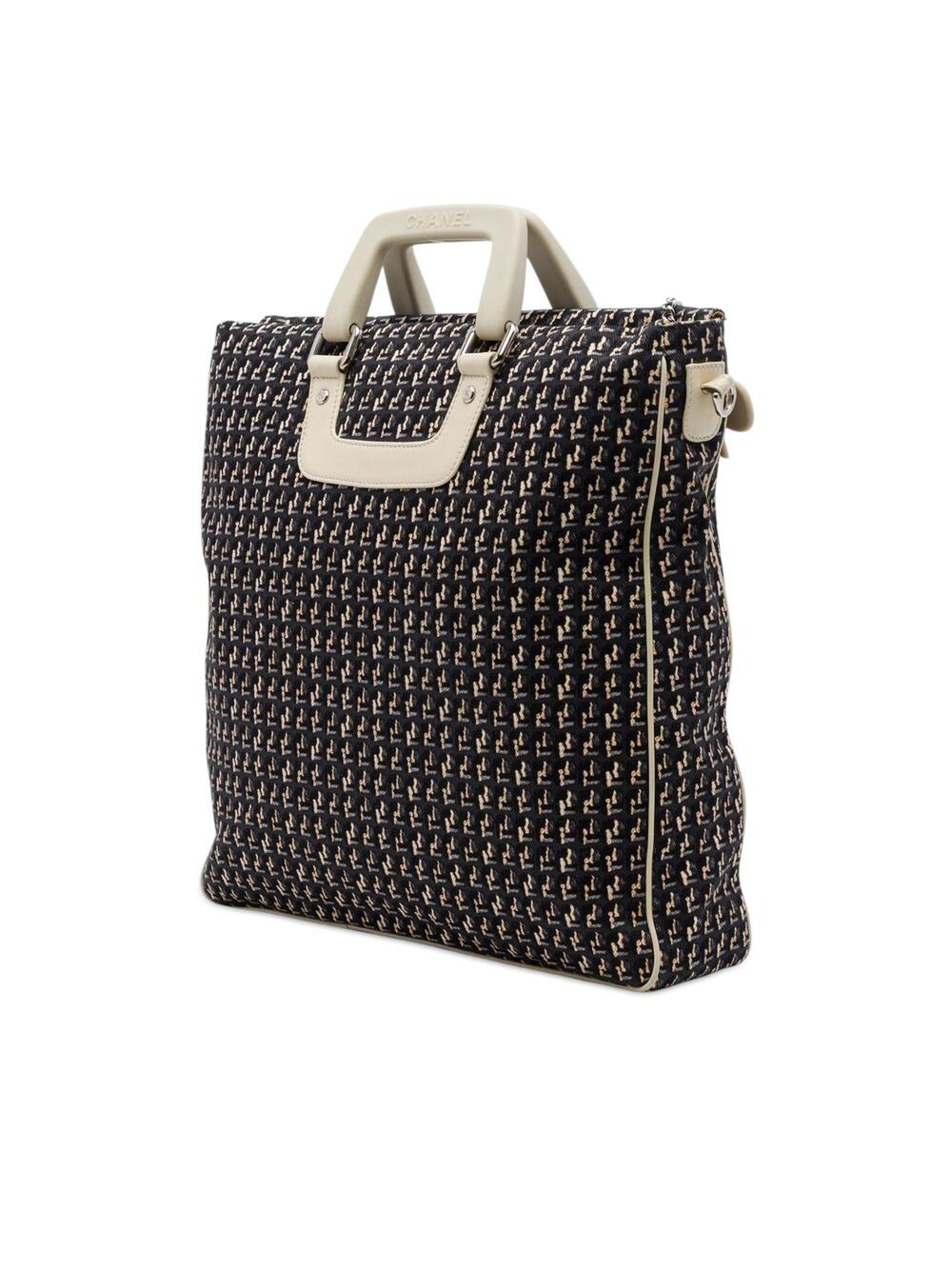 Chanel Cc Canvas Clover Vertical Tote #344925C14B - Picture 2 of 7